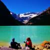 Folks picnicing at Alberta's Lake Louise