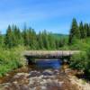 Northern Quebec river.
(4x4 wooden bridge)