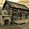 Late 19-century log dwelling-near Sudbury, Ontario