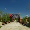 Old rustic metal-framed bridge over the 
West Branch of the
East Nishnabotna River.