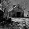 1940's era corn crib.
Near Hornick, Iowa.