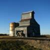 A closer peek at this grain elevator in Hollis, Kansas.