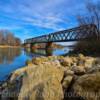 Old (early 1900's style)
Metal-framed railroad bridge-
over the Kansas River~