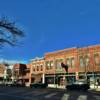 Downtown Bozeman's
bustling Main Street's
building fronts.