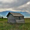 Characteristic tilting cabin.
Deuel County, NE.