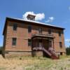 The beautiful old school in
White Oaks, New Mexico.                              