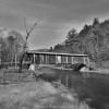 Halls Mills Covered Bridge.
(black & white side view)
Neversink River.