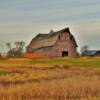 Crumbling horse hay barn.
Near Rolette, ND.