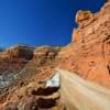 A 'glance' down the ascending dirt road-up Moki Dugway Ridge~