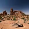 Ancient geologic rock formations.
Arches National Park.