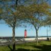 Kenosha Pierhead Lighthouse.
(through the trees)