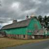 One more peek at this
classic large green barn
beneath the rolling clouds.