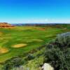 Large scenic crater-along central Wyoming's Red Wall backroad