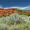 More of the red bluffs along the Norwood backroad.